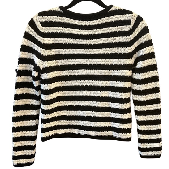 Size Small Mango MNG Collegiate Striped Cardigan with Gold Colored Buttons - Picture 3 of 11